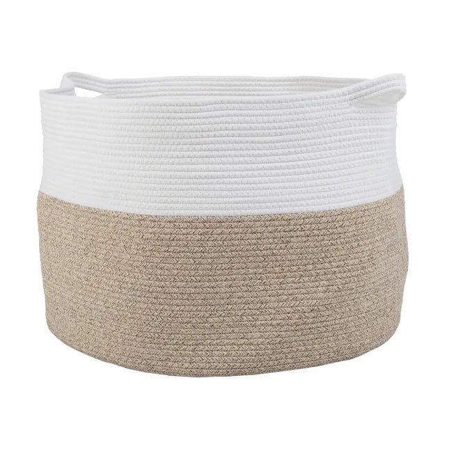 Extra Large Cotton Rope Basket with Handles for Home Storage Organization