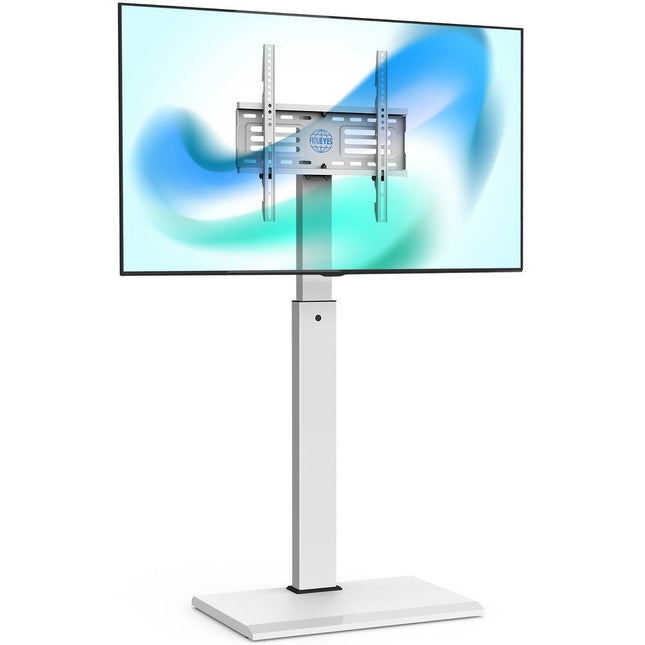 Floor Standing TV Mount Swivel Iron Base for 26–55 Inch TVs White Color