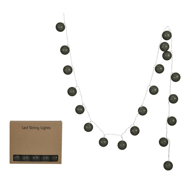 20-Pack Fabric String Ball Lights – Plastic Cord for Decor