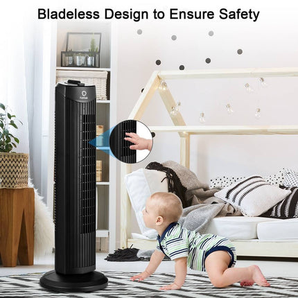 Fantask 28" Oscillating Tower Fan 35W 3 Speed Quiet Cooling Fan Home