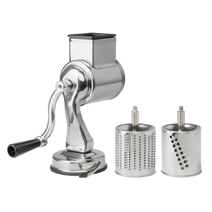 Suction Base Cheese Grater with 2 Interchangeable Grating Drums
