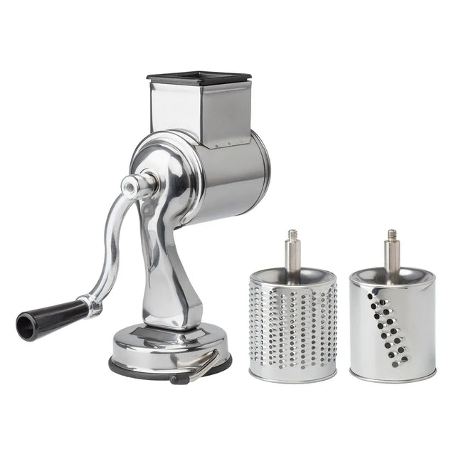 Suction Base Cheese Grater with 2 Interchangeable Grating Drums