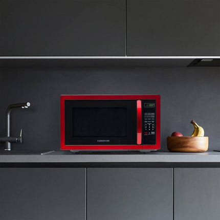 Classic 1.1 Cu. Ft. 1000-Watt Microwave Oven, Countertop Kitchen Microwave, Red