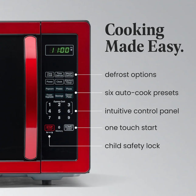 Classic 1.1 Cu Ft 1000 Watt Microwave Oven Countertop Kitchen Appliance
