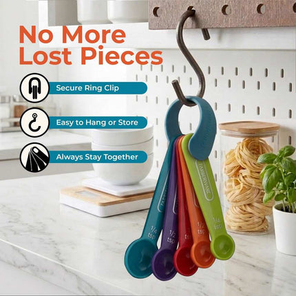 9-Piece Color Plastic Measuring Cups and Spoons Set for Kitchen