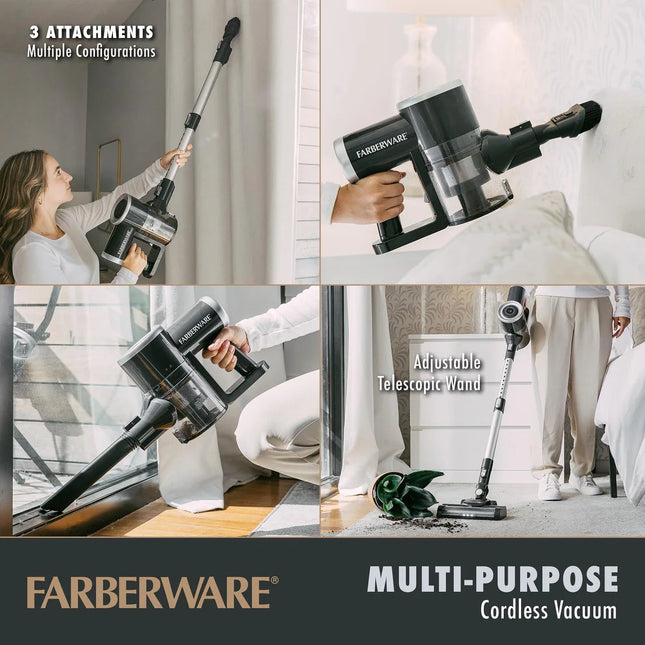 Cordless Pro Stick Vacuum Cleaner Powerful Suction 2 Speed Carpet Floor