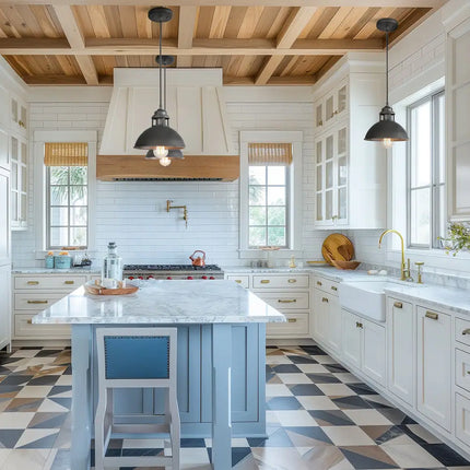 Farmhouse 1-Light Rustic Pendant – Industrial Kitchen Island Light 9.1"x7.9"