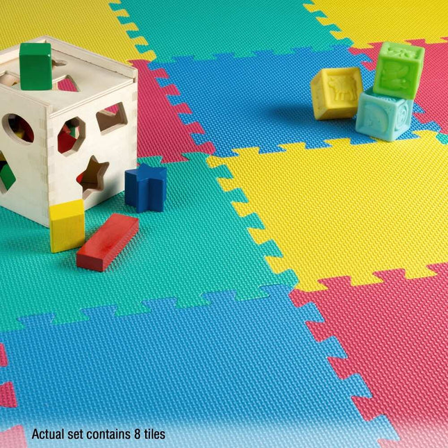 EVA Foam Interlocking Floor Mats – 8-Piece Non-Toxic Gym Mat Set, Multicolor