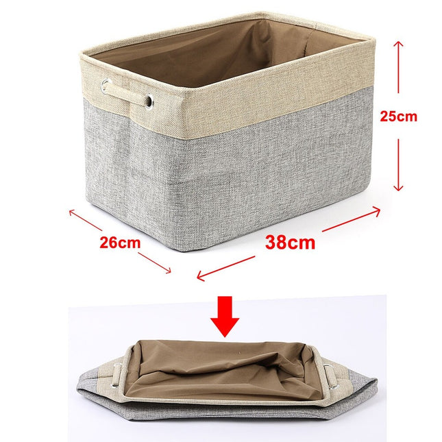 Foldable Canvas Toy Bins for Laundry and Clothes Storage Home Organizer