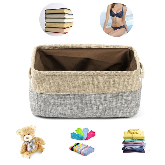 Foldable Canvas Toy Bins for Laundry and Clothes Storage Home Organizer