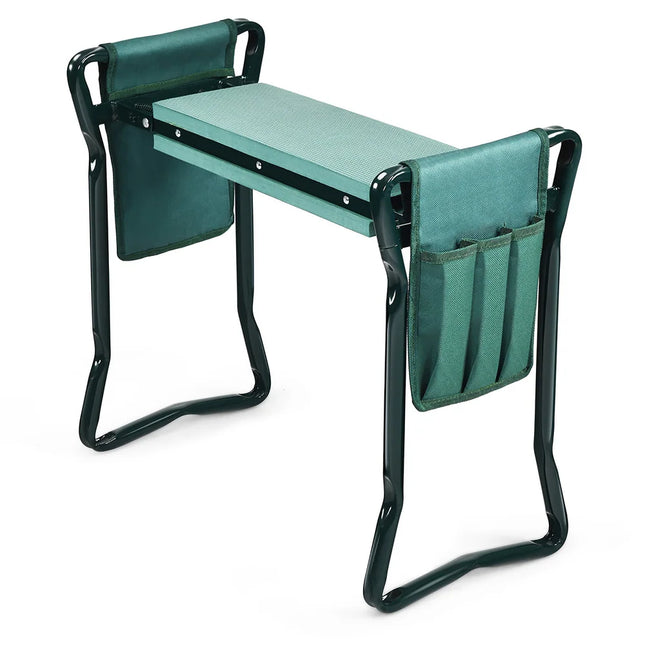 Foldable Garden Kneeler Bench with Tool Pouch Portable Gardening Stool