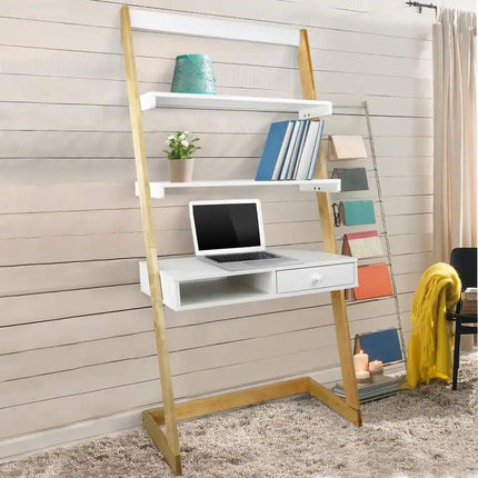 Freestanding Ladder Desk with Drawer, Solid American Hardwood Writing Desk