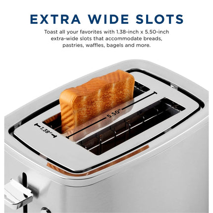 2-Slice Toaster Compact Electric Bread Toaster with Browning Control