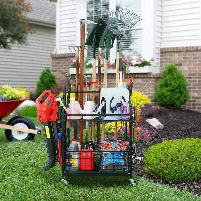 Garden Steel Tools Storage Organizer – Garden Tool Holder Rack