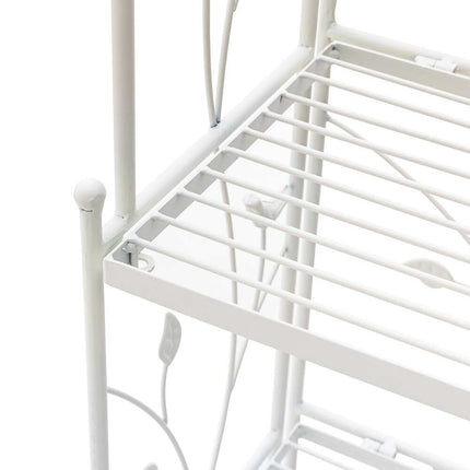4-Tier Metal Plant Stand Shelving Rack Folding Flower Pot Holder Indoor Outdoor White