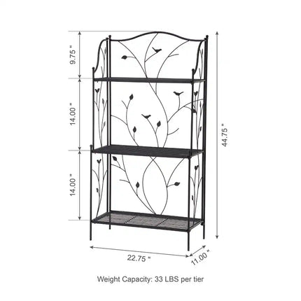 Multifunctional 4-Tier Foldable Metal Plant Stand Flower Pot Shelf Rack