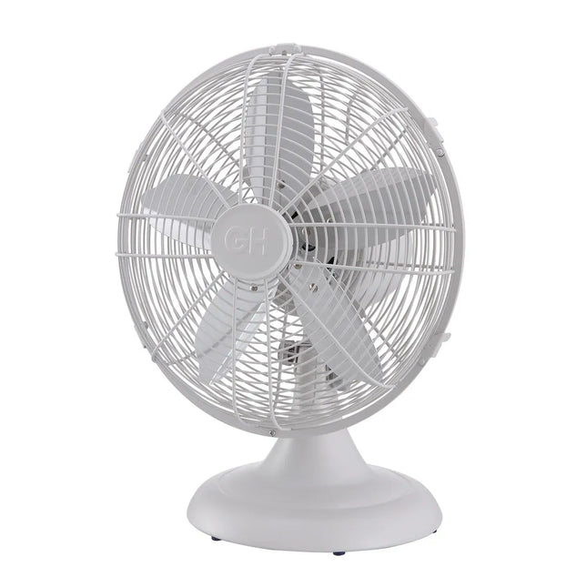 Good Housekeeping All-Metal 12" Oscillating Desk Fan 3-Speed Office Fan