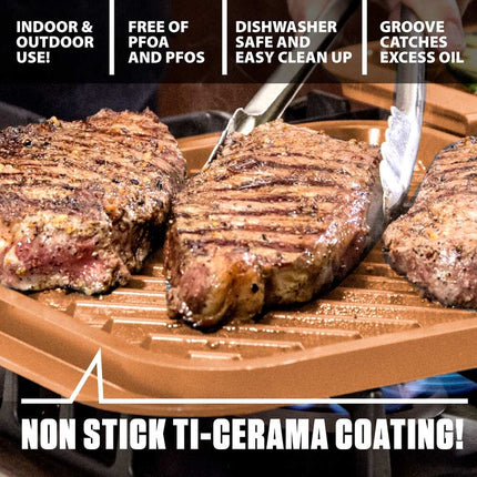 Double Sided Nonstick Grill and Griddle X-Large Reversible Cooking Pan