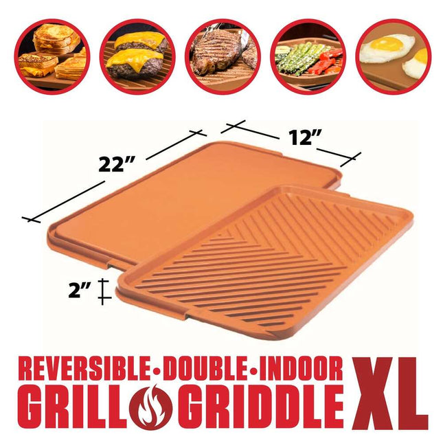Double Sided Nonstick Grill and Griddle X-Large Reversible Cooking Pan