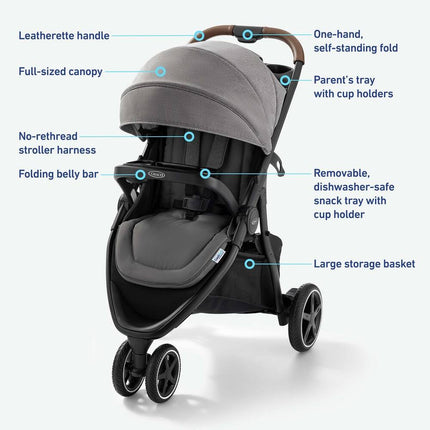 Outpace LX Stroller Cohen Lightweight Baby Stroller for Everyday Travel