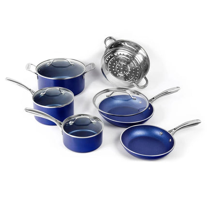 10-Piece Blue Nonstick Cookware Set – Durable Kitchen Pots & Pans