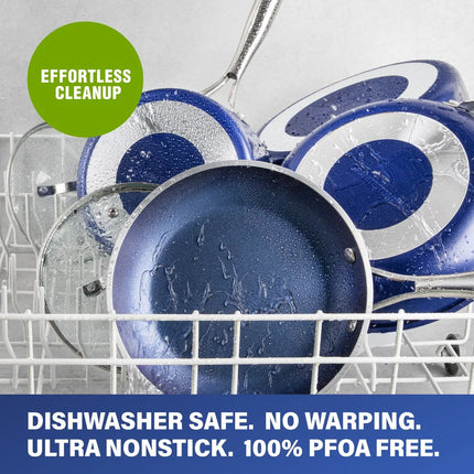 10-Piece Blue Nonstick Cookware Set – Durable Kitchen Pots & Pans