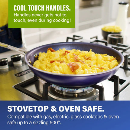 10-Piece Blue Nonstick Cookware Set – Durable Kitchen Pots & Pans