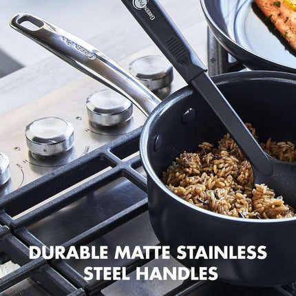 Prime Midnight 1qt & 2qt Sauce Pan Set Nonstick Cookware Kitchen Pots