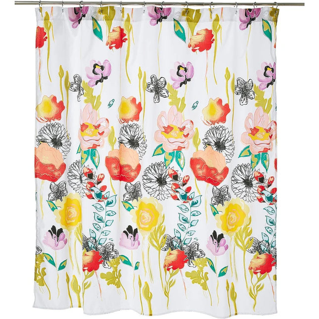 Watercolor Dream White Shower Curtain for Elegant Bathroom Décor
