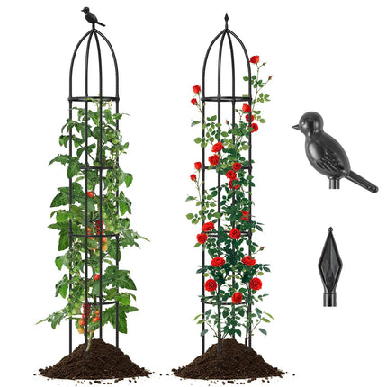 2-Pack Garden Obelisk Trellis for Climbing Plants Rustproof Metal Support