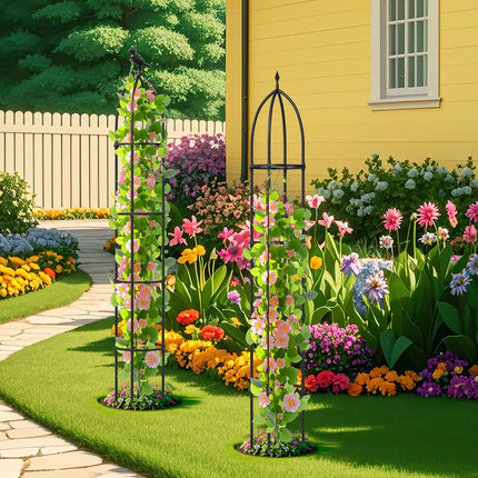 2-Pack Garden Obelisk Trellis for Climbing Plants Rustproof Metal Support