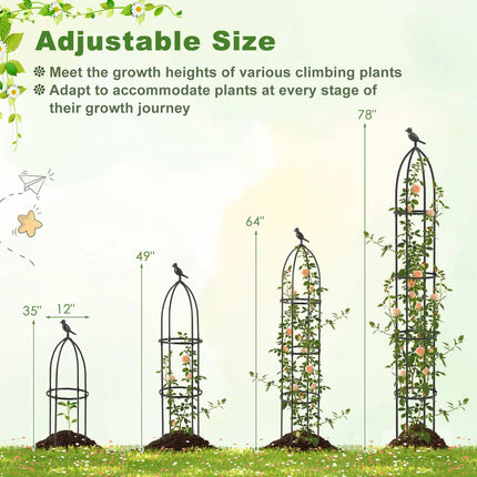 2-Pack Garden Obelisk Trellis for Climbing Plants Rustproof Metal Support