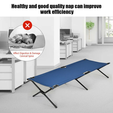 Gymax Folding Camping Cot Heavy Duty Bed for Adults Kids w/ Carry Bag