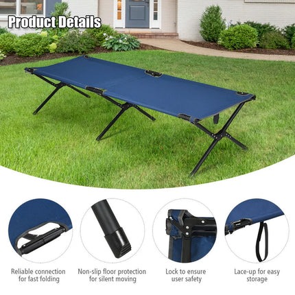 Gymax Folding Camping Cot Heavy Duty Bed for Adults Kids w/ Carry Bag
