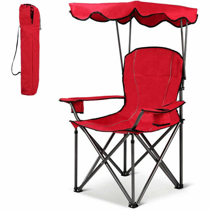 Folding Canopy Camping Chair Portable Beach Chair with Carry Bag Shade