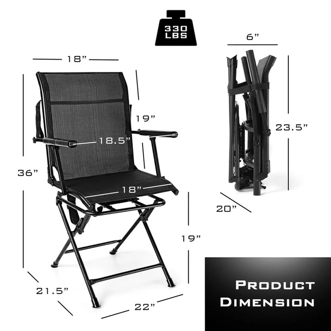 Foldable Outdoor Hunting Chair Portable Steel Frame Seat