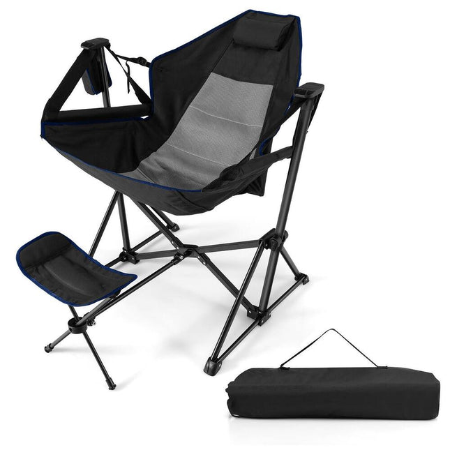 Hammock Chair for Camping – Retractable Footrest + Carry Bag Included