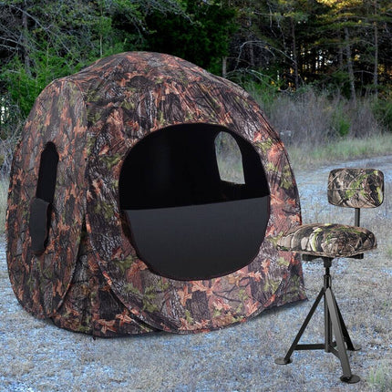 Swivel Hunting Chair Tripod Blind Stool – Detachable Backrest, 16"x15"x30"