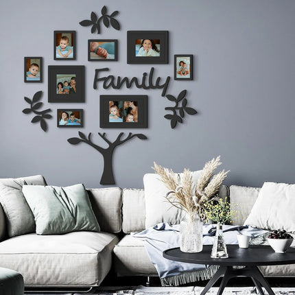 Black Wall Frame Family Tree Photo Frame – College Style Display