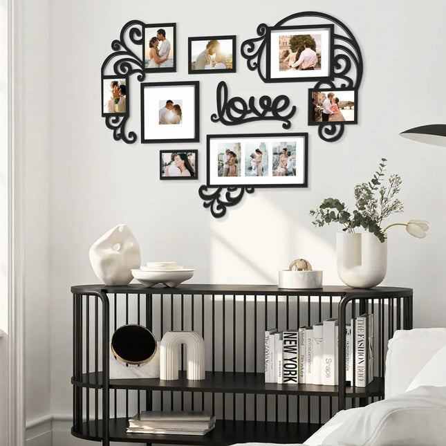 Heart-Shaped Photo Frame Set Wall Hanging Picture Frame Home Decor