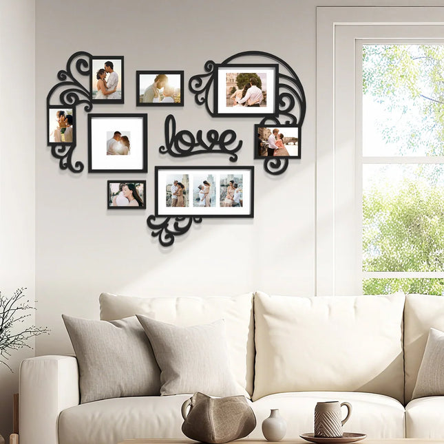 Heart-Shaped Photo Frame Set Wall Hanging Picture Frame Home Decor