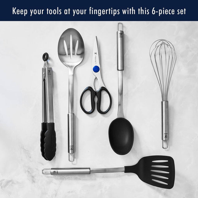 6 Piece Stainless Steel Kitchen Cooking Tools Set Spatula Tongs Spoon
