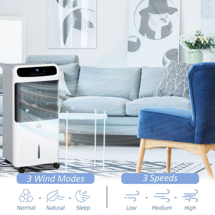 Mobile Air Cooler Evaporative Ice Cooling Fan Humidifier 3 Modes Remote