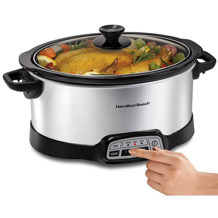 Silver 6-Quart Programmable Slow Cooker – Easy Home Cooking