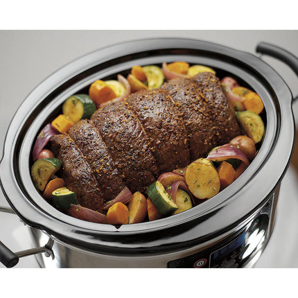 Silver 6-Quart Programmable Slow Cooker – Easy Home Cooking