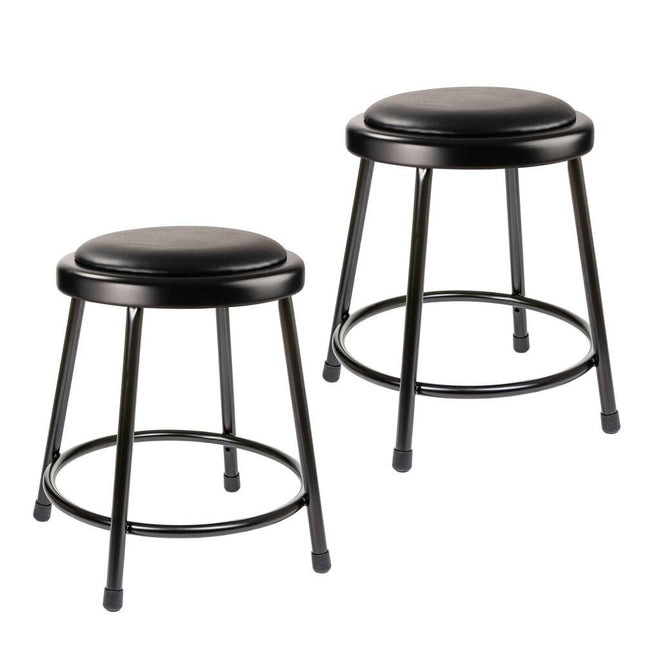 2 Pack Black Padded Science Stool by Otto Collection with Steel Frame Construction