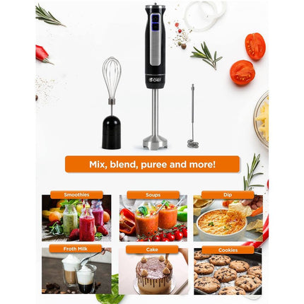 Hand Blender with Beaker Electric Immersion Blender for Smoothies Soups