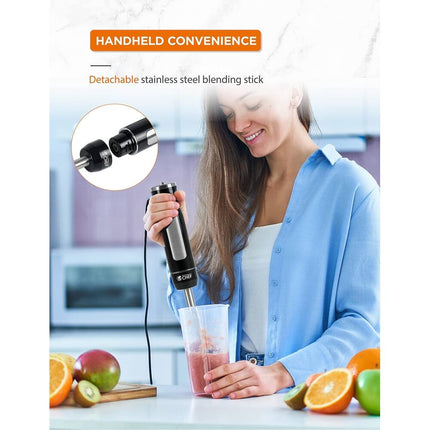 Hand Blender with Beaker Electric Immersion Blender for Smoothies Soups