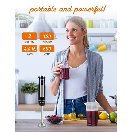 Hand Blender with Beaker Electric Immersion Blender for Smoothies Soups