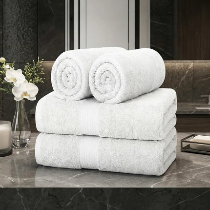 4 Pcs Cotton Hand Towels 600 GSM 18x28 Inch Soft Bathroom Towel Set